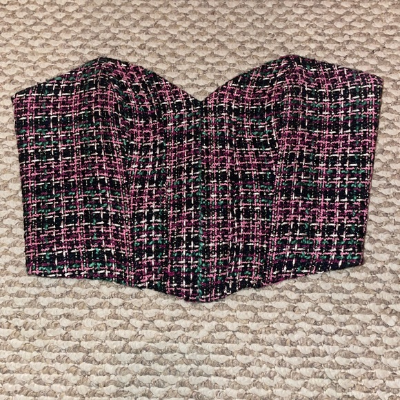 Green and black tweed Zara corset - Picture 1 of 3